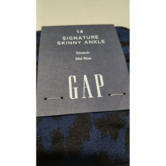 GAP Womens NWT Skinny Ankle Mid-rise Stretch Size 14‎ Leopard Print Jeans - Picture 5 of 10